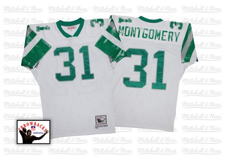 Men's Authentic Wilbert Montgomery Mitchell and Ness Jersey White Road - #31 Throwback NFL Philadelphia Eagles